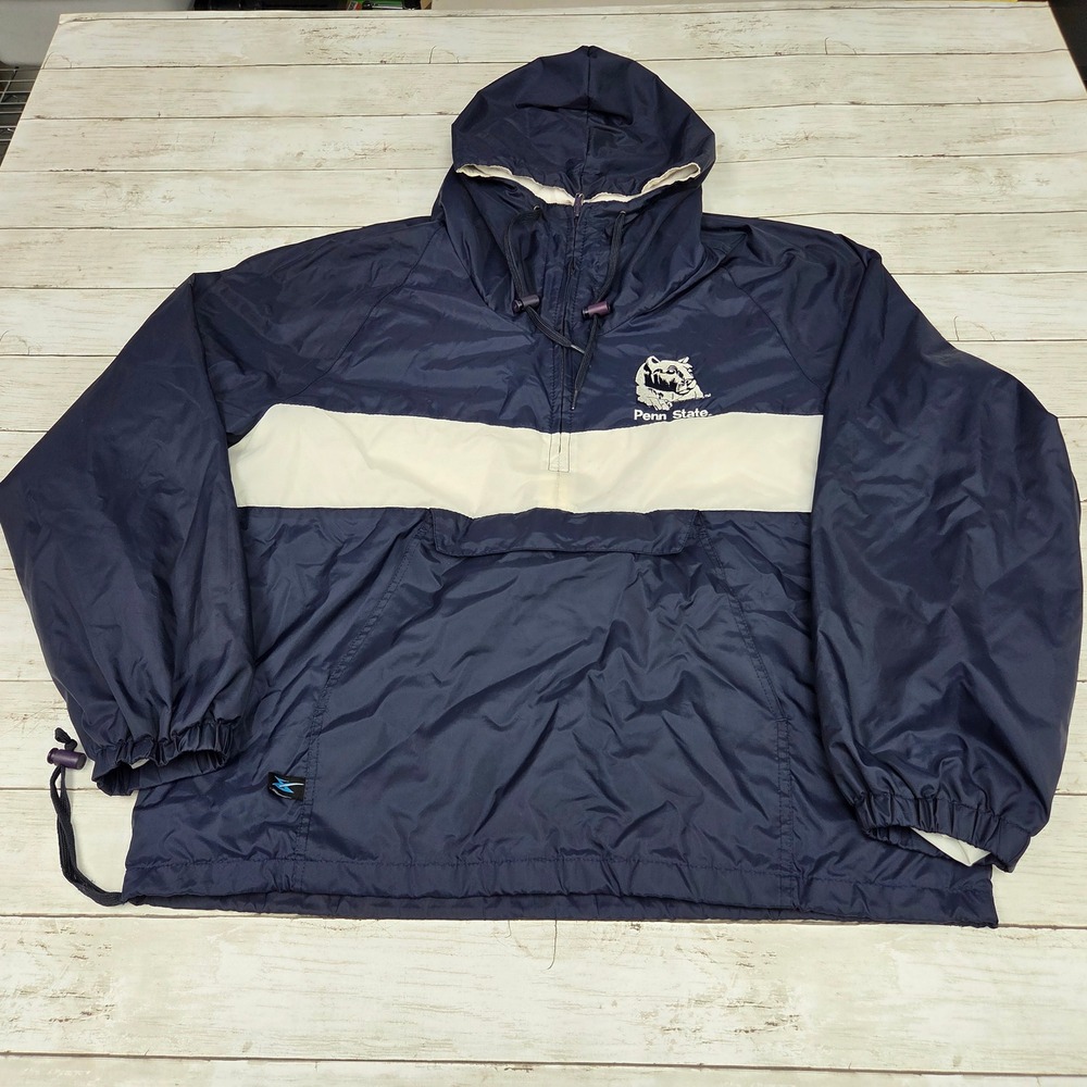 Storm Duds Penn State Nittany Lions Windbreaker Anorak Mens‎ XL Navy Blue White